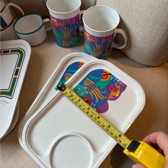 Vintage Colorful Mug and Tray Set - Picture 2 of 10